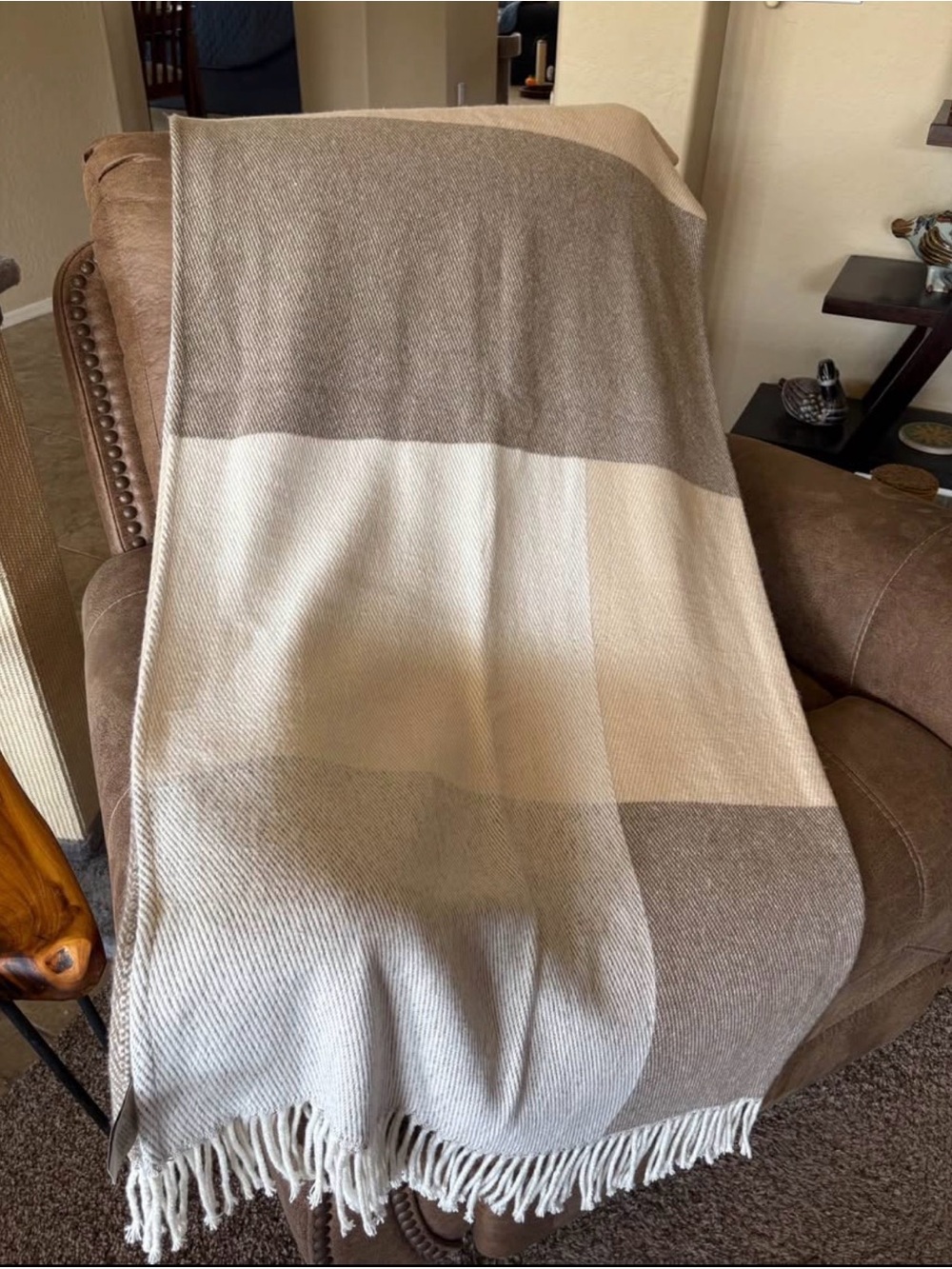 Luxury Throw Blanket From Portugal Neutral Tones